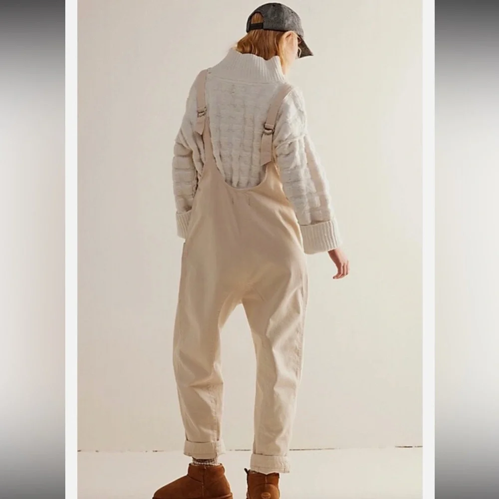 We The Free‎ - Free People High Roller Jumpsuit Overalls in cream